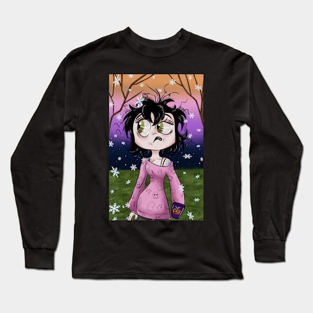 Adorable Little Gothic Vampire Crafter Witch Long Sleeve T-Shirt by OCDVampire